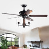 Warehouse of Tiffany 52 in. Saranac Indoor Remote Controlled Ceiling Fan with Light Kit Bronze