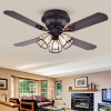 Warehouse of Tiffany CFL-8173REMO-AB 42 in. Tarudor Indoor Remote Controlled Ceiling Fan with Light Kit, Bronze
