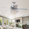 Warehouse of Tiffany 52 in. Deidor 3-Light Indoor Hand Pull Chain Ceiling Fan Chrome