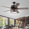 Warehouse of Tiffany CFL-8435REMO-MB 52 in. Bobet Indoor Remote Controlled Ceiling Fan with Light Kit Bronze