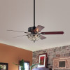 Warehouse of Tiffany CFL-8353REMO-MB 52 in. Lanette Indoor Remote Controlled Ceiling Fan with Light Kit Black