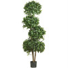 Nearly Natural Silk 69 in. Sweet Bay Topiary with 4 Balls Silk Tree