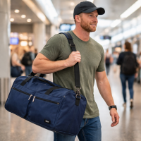 24" Duffle Bag  Gym Bag - Travel Bag - Carry-On Bag - Overnight Bag - Navy Blue