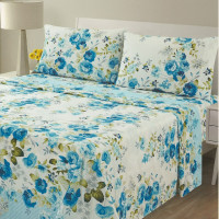 French Country Floral Bed Sheets Set 4 Piece Set Queen & King Size