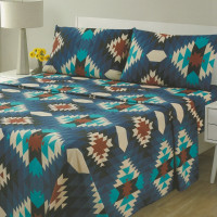 Aztec Southwest Navajo Turquoise Bed Sheets Set