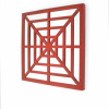 Square Mirror Wall Decor - Red