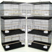 Lot of Six Small Bird Breeding Cages in Black