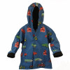Childrens Blue Farm Equipment Raincoat - Size 6