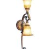 Villa Verona 2 Light Wall Sconce in Verona Bronze with Aged Gold Leaf Accents