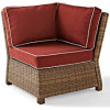 Bradenton Outdoor Wicker Sectional Corner Chair Sangria