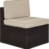 Palm Harbor Outdoor Wicker Center Chair with Sand Cushions - Brown