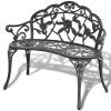 Outdoor Patio Bench Cast Aluminum Green
