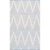 8 x 10 ft.Simplicity Collection Aqua Hand - Woven Cotton Area Rug Ivory