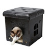 Foldaway Collapsible Designer Cat House Furniture Bench Black - One Size