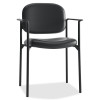 Guest Chair with Arms 23.25 in. x 21 in. x 32.75 in. Lthr- Black