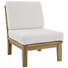 East End Imports Marina Outdoor Patio Teak Middle Sofa Natural White