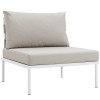 Modway Furniture Harmony Armless Outdoor Patio Aluminum Chair - White Beige 32 x 31.5 x 33 in.