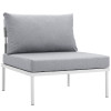 Modway Furniture Harmony Armless Outdoor Patio Aluminum Chair - White Gray 32 x 31.5 x 33 in.
