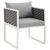Modway Furniture Stance Outdoor Patio Aluminum Dining Armchair - White Gray 32 x 23.5 x 23.5 in.