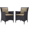 Modway Furniture Convene 2 Piece Outdoor Patio Dining Set Espresso & Mocha - 25.5 x 49 x 34.5 in.