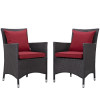 Modway Furniture Convene 2 Piece Outdoor Patio Dining Set Espresso & Red - 25.5 x 49 x 34.5 in.