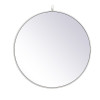 Elegant Decor 28 in. Metal Frame Round Mirror with Decorative Hook White