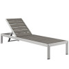 Modway Shore Outdoor Patio Aluminum Chaise Silver & Gray