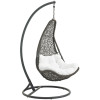 Modway Abate Outdoor Patio Swing Chair with Stand Gray & White