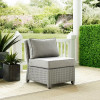 Crosley Furniture Bradenton Outdoor Wicker Sectional Center Chair Grey