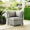 Crosley Furniture Bradenton Outdoor Wicker Sectional Corner Chair Grey