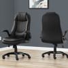 Monarch Specialties Black Leather Look High Back Executive Office Chair