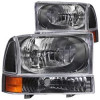 ANZO USA 99-04 Super Duty 00-04 Excursion Headlights Black with Corner Amber