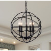 Warehouse of Tiffany Meila 5 Light Black 16 in. Spherical Chandelier