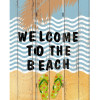 HomeRoots 48 x 1 x 72 in. Multicolor Canvas Beach Treasures Screen with 3 Panel