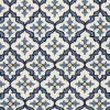 HomeRoots 7 ft. 6 in. Round UV-Treated Polypropylene Ivory & Blue Area Rug