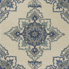 HomeRoots 5 x 7 ft. 6 in. UV-Treated Polypropylene Ivory & Blue Area Rug