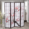 Ore Furniture 4-Panel Room Divider - Plum Blossom
