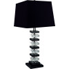 Ore Furniture 26 in. Solid Crystal Table Lamp - Black & Clear