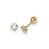 Finest Gold 4 mm 14K Yellow Gold Madi K Polished Reversible Ball Cubic Zirconia Earrings, Pair
