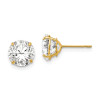 Finest Gold 7 mm 14K Yellow Gold Round Cubic Zirconia Post Earrings, Pair
