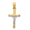 Finest Gold 12 x 26 mm 14K Two-Tone Hollow Crucifix Charm