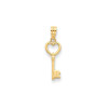 Finest Gold 7 x 23 mm 14K Yellow Gold Heart Key Polished Pendant