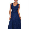 Scully Honey Creek 100 Percent Rayon Womens Full Length Lace-Up Front Sleeveless Dress- Blue - Large