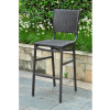 International Caravan Inc Bardelona Set of Two Resin Wicker-Aluminum Bar Bistro Chair - Black