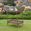 Wicker Lane Outdoor Honey Wicker Patio Furniture Serving Cart