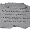 Kay Berry- Inc. Precious Child-No Farewell Words Were Spoken - Memorial - 16 Inches x 10.5 Inches x 1.5 Inches