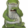 Exhart Environmental Systems Solar LED Frog with Jar of Fire Flies Statue
