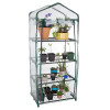 Pure Garden 27.5 x 19 x 63 in. 4 Tier Mini Greenhouse with Cover Green