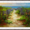 Somerset House Publishing Footpath to the Sea, Framed Textured Fine Art Print - Dark Grey & White Rustic