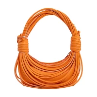 Knotted Noodle Bag HOBO Handbag Faux Leather New Unique Design Shoulder Bag - Orange